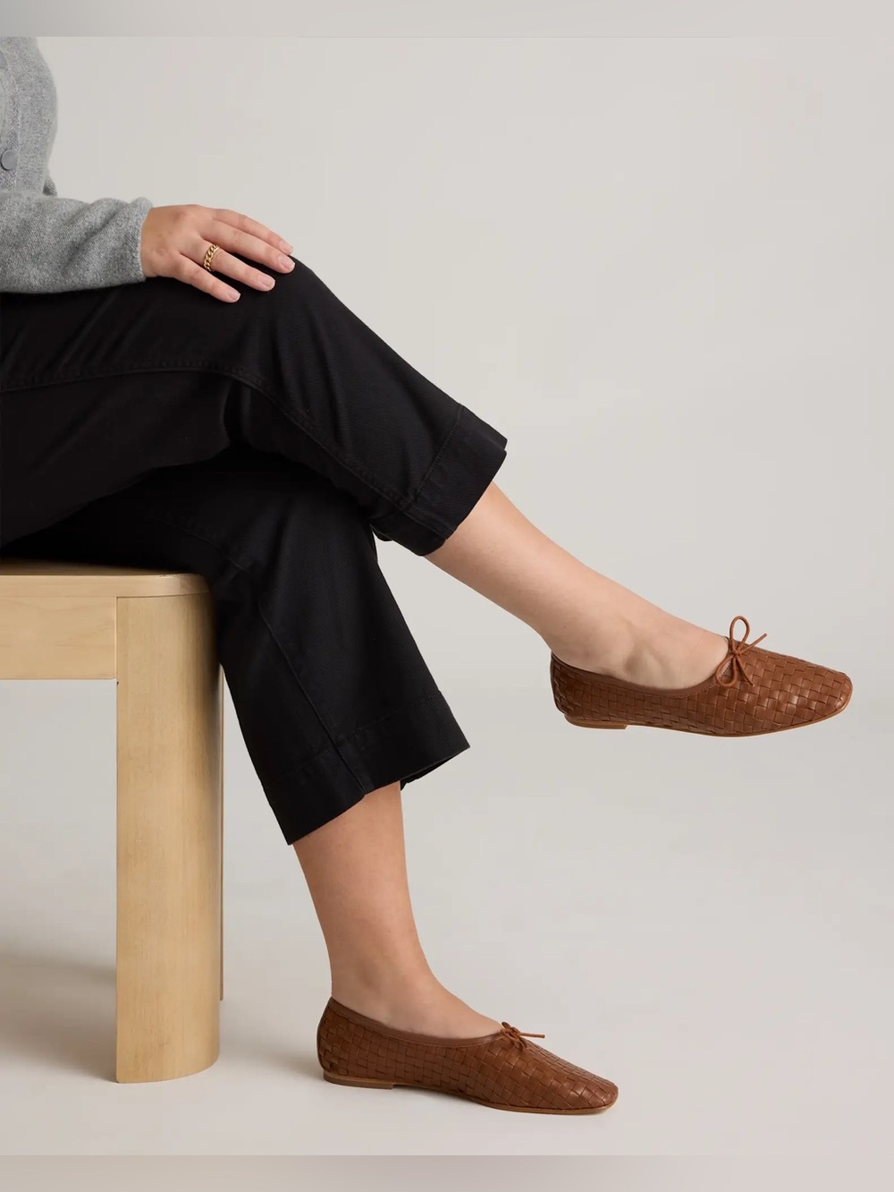 Quince Italian Leather
Handwoven Square Toe Ballet Flat Cognac Shoes
9 - Picture 6 of 6